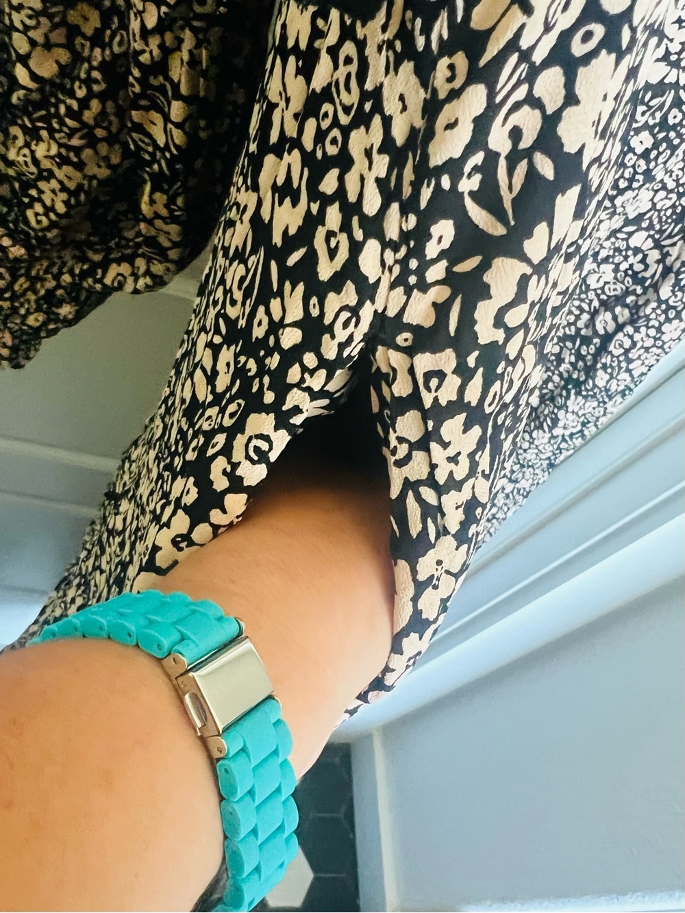 Boden Olive Green Floral Long-Sleeve Tiered Dress - Picture 5 of 6